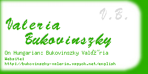 valeria bukovinszky business card